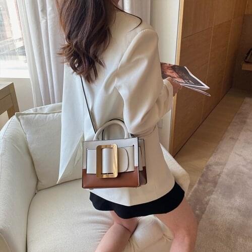 Leather Handbag Vintage Genuine Panelled Style Designer Flap Messenger Bag Women Single Shoulder Satchels Fashion Crossbody Bags