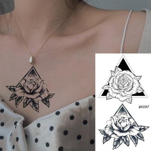 VANKIRS Triangle Little Floral Arm Tattoos Temporary Body Art Roses Tattoo Stickers Women Girls Waterproof Fake Tatoo Paper