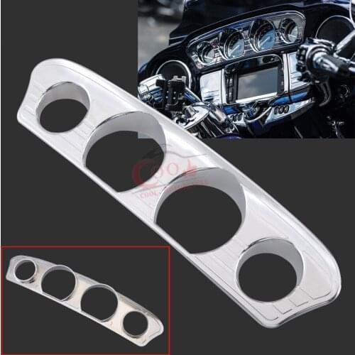 1xChrome Fairing Gauge Radio Bezel Speaker Cover Trim Fit For Harley Touring 2014-2019 2015 2016 2017 2018