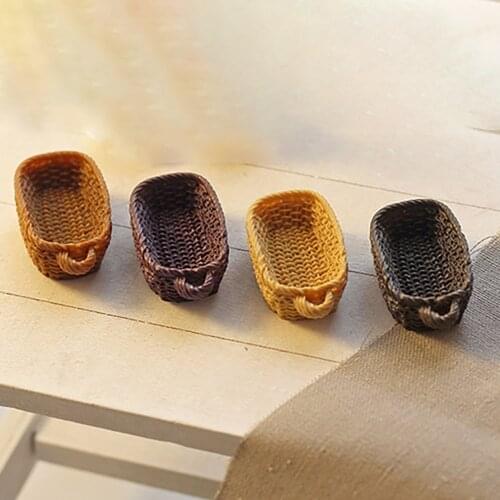 1Pcs 1/12 Doll House Miniature Resin Storage Basket Simulation Bread Basket Model Toy Mini Decoration Dollhouse Accessories