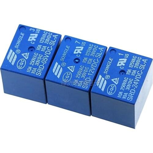 10PCS DC relays SRD-05VDC-SL-A SRD-12VDC-SL-A SRD-24VDC-SL-A 4PIN T73 5V 12V 24V RELAY good quality