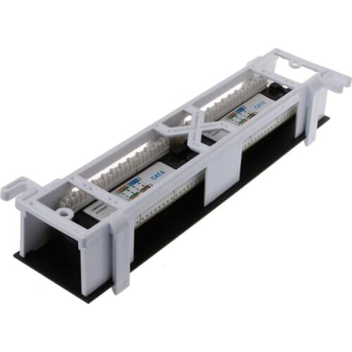 12 Port CAT6 Patch Panel RJ45 Networking Wall Mount Rack Mount Bracket H052