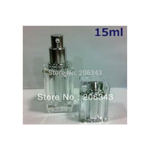 15ml silver square shape press pump lotion/emusion bottle,cosmetic container,press pump bottle ,Cosmetic bottle