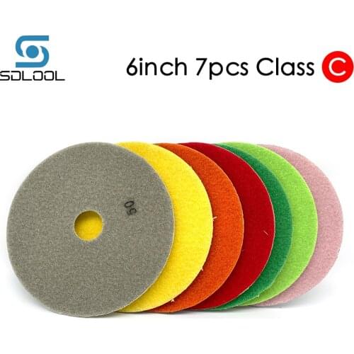 6inch 150mm Wet/Dry Diamond Plishing Pad Sanding Disc Marble Granite Polisher Flexible Stone Ceramic Tile Abrasive Tools Class C