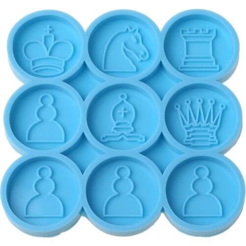 9 Pcs International Chess Piece Epoxy Resin Mold DIY Crafts Casting Tool Chessman Toy Silicone Mould