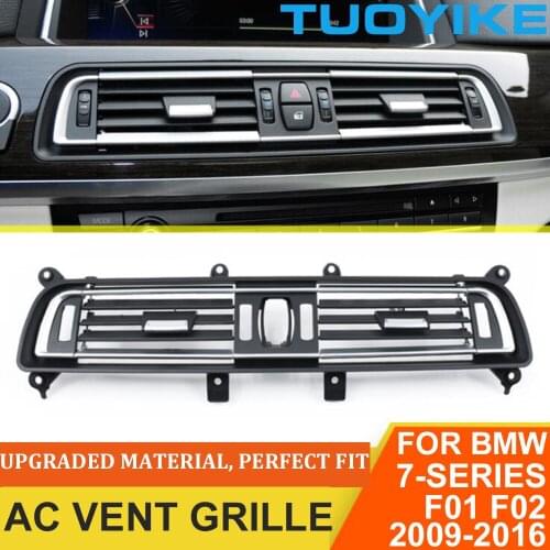 Car Front Left Right Central Rear Air Conditioner AC Vent Grille Outlet Panel Chrome For BMW 7-Series F01 F02 730 735 740 750