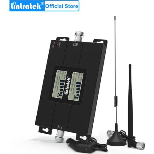 Lintratek Cars Cell Phone Signal Booster 2G 4G LTE Voice+Internet GSM 900mhz LTE 1800mhz Drive Mobile Signal Repeater Amplifier
