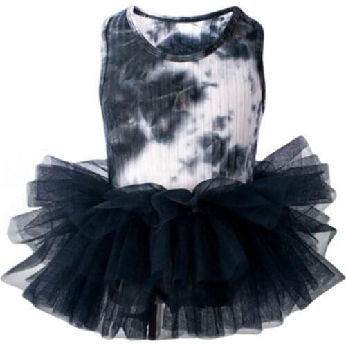 Kids Girl Ballet Tutu Dresses Childrens Tie-Dye Dance Clothes Sleeveless Leopard Costume for Party