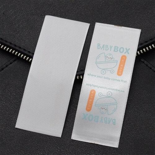 Free shipping custom satin wash Care Printing Labels For Clothing label custom logo printed clothing tags