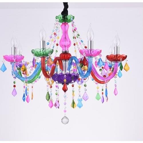 Free Shipping Colorful Crystal Chandelier Lamp Tiffany Crystal Modern Crystal Chandelier Guaranteed 100% Crystal Pendant Lamp