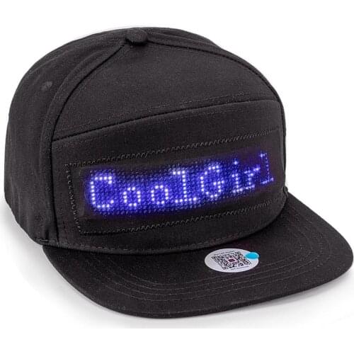 Fashion Cotton Bluetooth Programmable LED scrolling message Cap Baseball Caps Women&Men hip hop street dance party fishing cap