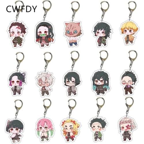 Anime Demon Slayer Keychain Brinco Blade Of Ghost Key Chains Choker Kamado Tanjirou Same Jewelry Fans brelok Gift