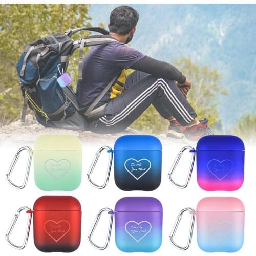 Gradient Colorful Soft Silicone Printed Heart Portable Earphone PC Luxury Solid Color Earphone Case for AirPods 1/2/pro3