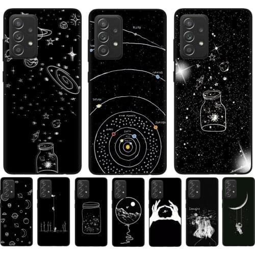 Starry sky Astronaut Phone Case For Samsung Galaxy A52 A72 A32 A42 A12 A02 A21S A31 A41 A51 A71 A50 A70 Cover Soft Silicone Case
