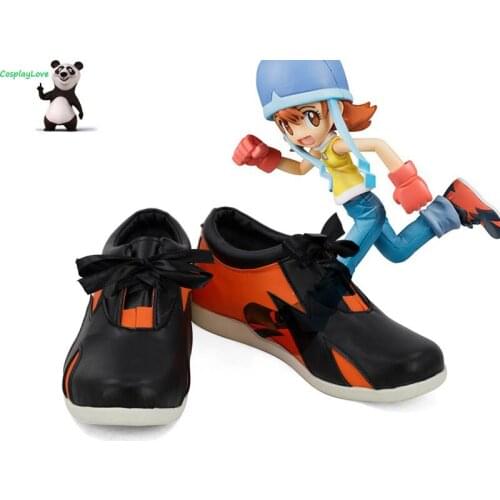 CosplayLove Digimon Adventure Digital Monster Torai Sora Takenouchi Sora Black Cosplay Shoes Boots Leather Custom Hand Made