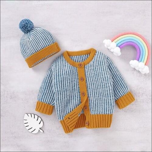 Baby Winter Sweaters Thinken Warm Fashion Wool Soild High Quality Kids Autumn Sweaters Cardigan Cap Birthday New Year Clothes