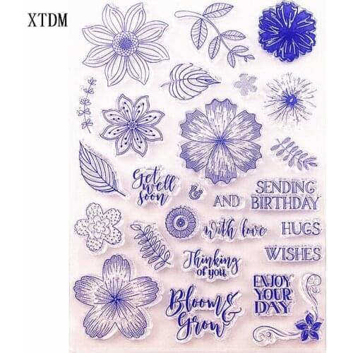 Hot sale flower Transparent Clear Stamps / Silicone Seals Roller Stamp for DIY scrapbooking photo album/Card Making
