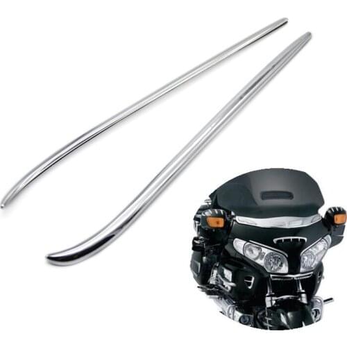 Motorcycle ABS Chrome Fairing Eyebrows Trim For Honda GoldWing GL1800 2001-2010