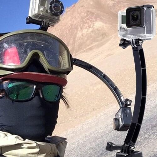 Gosear Mount Motorcycle Bicycle Cycling Helmet Extension Selfie Rod Stick Arm Set for Gopro Go Pro Hero 5 4 3 2 Xiaomi Yi Camera