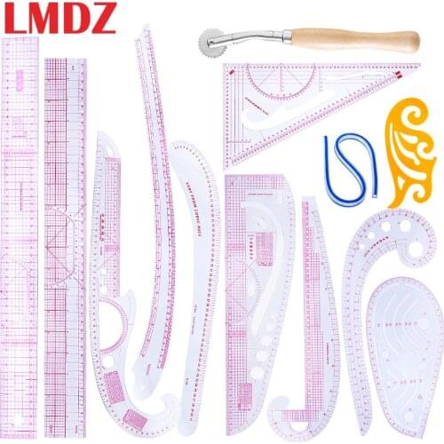 LMDZ 13Pcs/Set DIY Sewing Ruler Tailor Set Multi-function Sewing Tailor Rulers Clothing Garment Ruler French Curve Patchwork
