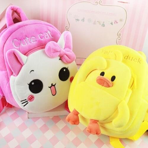 Cute Kindergarten Children Plush School Bag Cartoon Baby Early Education Knapsack Shoulder Plush Backpack Cute Baby Kid Bags