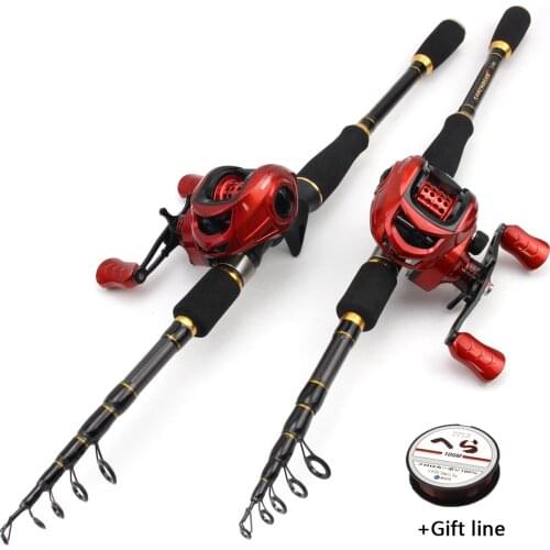 1.8m2.1m2.4m2.7m beginner Rod Reel Combos Casting Rod and Casting Reel set carbon fast lure rod Travel Northern Pike fish pole