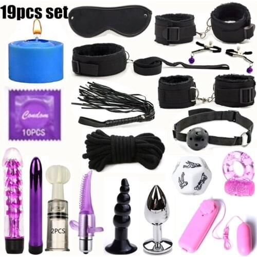 Sex Toys For Couples Bondage Vibrators Set Nylon Restraint BDSM Slave Vibrator Plug Flirt Games Toys for Women Men Sex tool