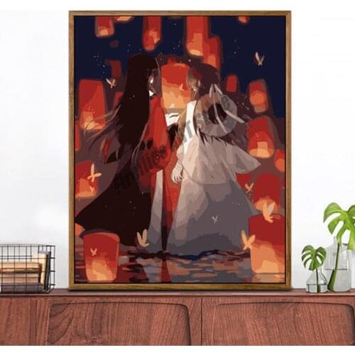 Heaven Officials Blessing Wall Art Canvas Painting Xie Lian Hua Cheng Anime Cartoon Posters and Prints Pictures Room Decor