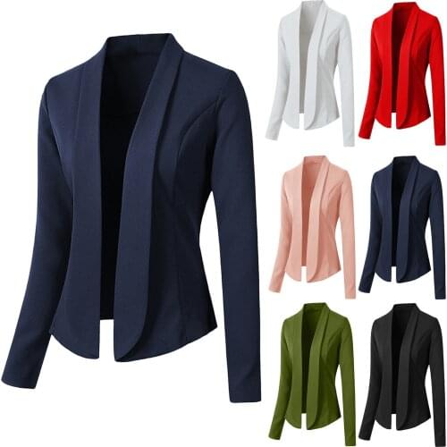 2021 Autumn Winter New Women Fashion Solid Formal Blazers Women Blazer Femme Jackets Office Ladies Casual Jacket Coat Blazer