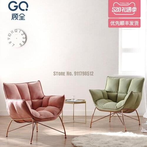 Gu Quan single sofa chair Nordic small apartment living room bedroom study light luxury makeup chair lazy leisure chair