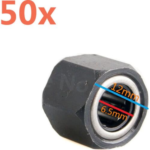 Wholesale 50pcs/lot HSP R025 Hex 12mm*6.5mm*12mm Nut One-way Bearing For VX 18 16 21 Nitro Engine Parts 1/10 RC Car Baja