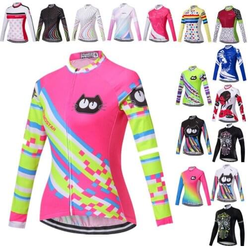 Weimostar 2021 Autumn Cycling Jersey Long Sleeve Women Quick Dry Bicycle Clothing Ladies Mountain Bike Jacket Cycle Wear Clothes