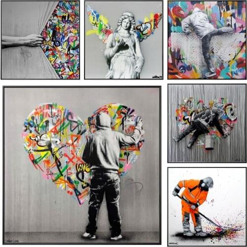 Banksy Pop Music Street Art Dream Posters and Prints Abstract Animal Graffiti Art Murals on Canvas Art Pictures Home Decor