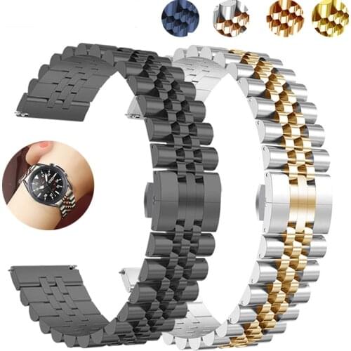 For Samsung Galaxy Watch 3 22mm 20mm Stainless Steel Strap Band 41 45mm Gear S3 Watch 46/42mm for Amazift Metal Wrist Bracelet