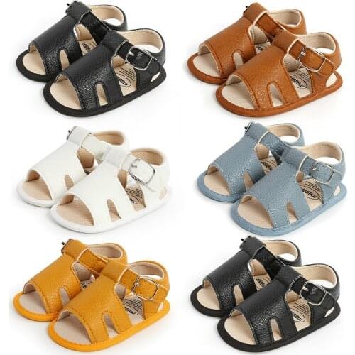 Baby Boys Summer Shoes Sandals Newborn Soft Sole Anti Slip Toddled Crib Shoes Infant Sandals Prewalkers 0-18M