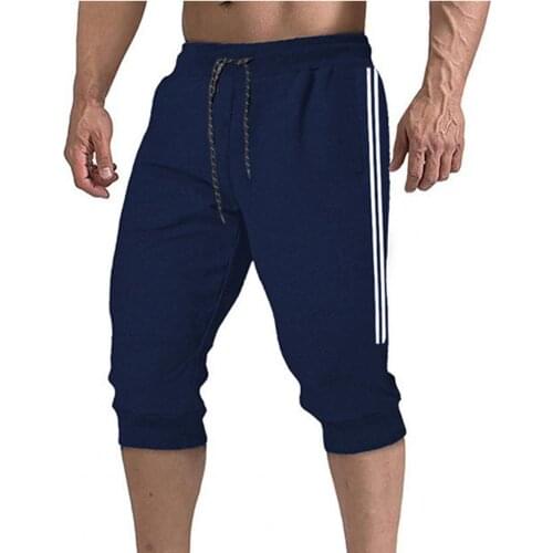 Summer Casual Sweatpants Loose Drawstring Below Knee Pockets Thin Harem Fashion Shorts Capri Pants Sweatpants for Sports Shorts