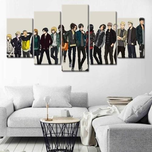 Modern Modular Attack Giant Japanese Anime Poster HD Print Art Boys Favorite Gift Mural Home Decor 5 Canvas