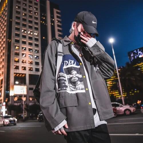 2020 spring and autumn Europe and the United States tide brand letter printing loose shirt men and women Hong Kong couple shirt