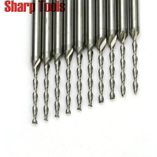 High-Class 3.175*1.5*12MM 2 Spiral Flute Router Bits, Quality 5PCS CNC Endmill Bits in Acryl Wood Machine Tooling Industry