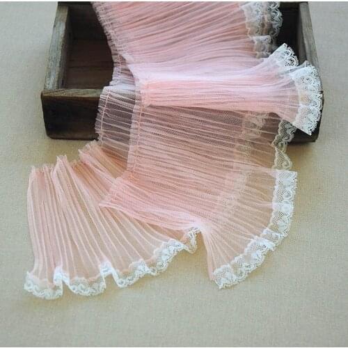 1M White Lace Fabric Wide 15cm Latest Laces And Trims Pink Lace Ribbon Sewing Guipure Craft Supplies para costura dentelle YQ2