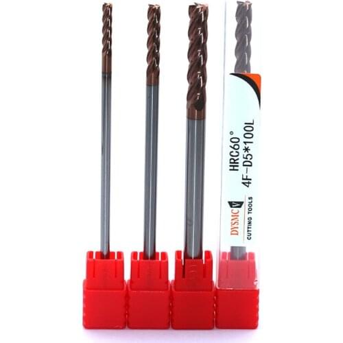 1pc End Mill CNC Lathe Milling Cutter Tools 6mm HRC60 4Flute Long 50mm 75mm 100mm 150mm Solid Carbide Spiral Flat Endmills