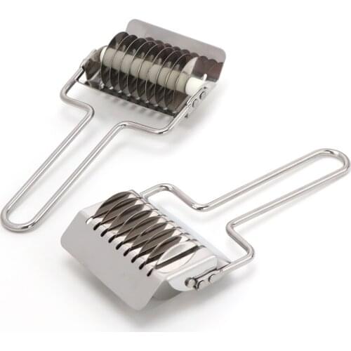 2pcs/Lot Pasta Noodle Cutter Stainless Steel Pasta Spaghetti Maker Noodle Lattice Roller Dough Cutter Mincer Kitchen Tool