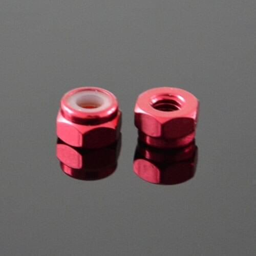 4Pcs M2 M3 M4 M5 6061 Aluminum alloy nylon self-locking nut hexagon nuts screw cap "Dark Red" color
