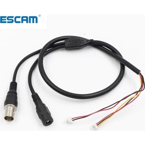 ESCAM CCTV Camera 5-core Video Cable With DC Input(2pin 2.0mm) + BNC output(3pin 1.25mm) For CCTV Camera