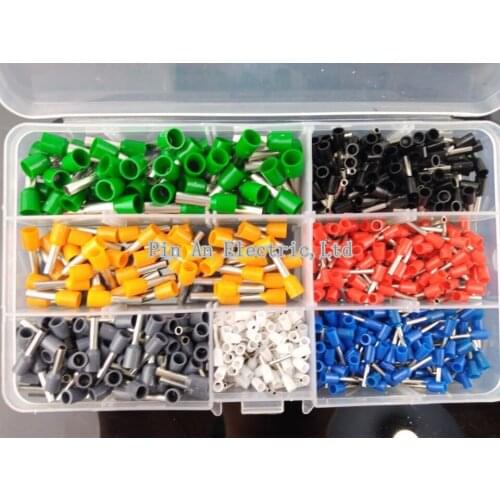 600Pcs Insulated Cord End Terminal Bootlace Cooper Ferrules Kit Set Wire Copper Crimp Connector