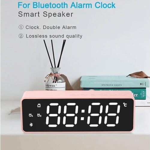 For Bluetooth Wireless Speaker FM Radio Sound Box Desktop Alarm Clock Subwoofer Music Player TF Card Bass Speaker Boom for Phone