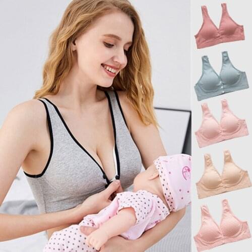 Cotton Maternity Nursing Bra Breastfeeding Gathers Anti-sagging Bra Summer Thin Pregnancy Postpartum Mothers Wirefree Bras