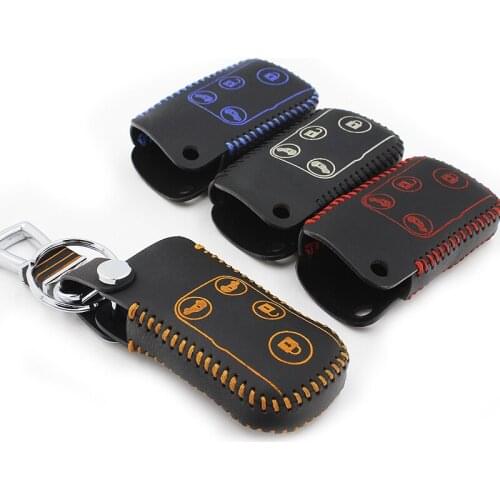 Car Key Case Cover For Honda Elysion 2012 2015 Car Key Bag / Wallet Stand Holder 4 buttons Remote Key Shell Genuine Leather