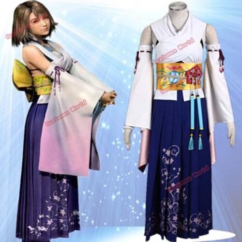 FF Final Fantasy Yuna Cosplay Costume Yuna call dress Summoner Costume Halloween Costume Final Fantasy X 10 Yunas Wigs 2021 New