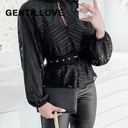 GENTILLOVE Stand-up Collar Blouses